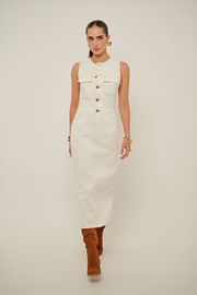 VESTIDO FEVER SARJA OFF WHITE