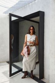 VESTIDO FEVER SARJA OFF WHITE