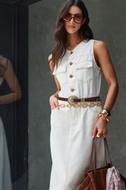 VESTIDO FEVER SARJA OFF WHITE