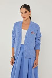 CASACO TRICOT GAROA AZUL
