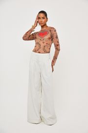 BLUSA LAJOS TULE ESTAMPADO