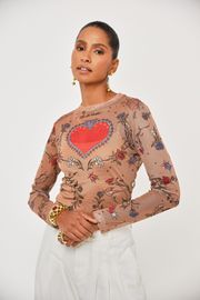 BLUSA LAJOS TULE ESTAMPADO