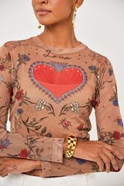 BLUSA LAJOS TULE ESTAMPADO