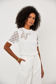 CAMISETA KATIE MALHA CERAMIC COM BORDADO