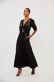 VESTIDO MARIA CAMBRAIA DE LINHO COM BORDADO