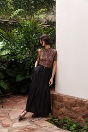 SAIA JAZZ TRICOLINE COM BORDADO