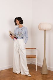 BLUSA KIM CAMBRAIA BORDADA