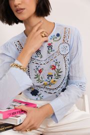 BLUSA KIM CAMBRAIA BORDADA