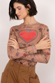 BLUSA LAJOS TULE ESTAMPADO