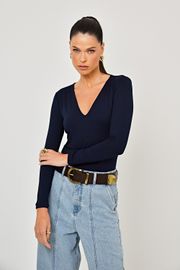 BLUSA MIRELLA MALHA MARINHO