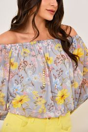 BLUSA MARCELA TULE FLORAL