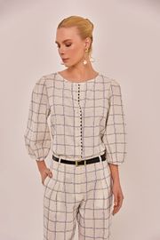 BLUSA NAIARA COTTON GRID