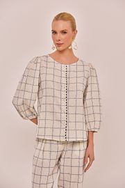 BLUSA NAIARA COTTON GRID