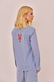 CAMISA PARIS LISTRADA COM BORDADO