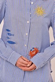 CAMISA PARIS LISTRADA COM BORDADO