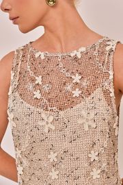 VESTIDO ONDAS TELA BORDADA