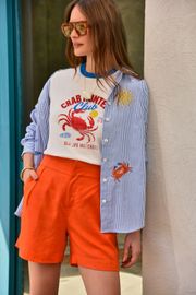 CAMISA PARIS LISTRADA COM BORDADO