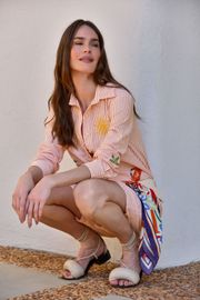 CAMISA PARIS LISTRADA COM BORDADO