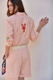 CAMISA PARIS LISTRADA COM BORDADO