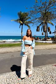 CALÇA MILT SARJA BORDADA
