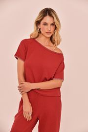 BLUSA RITA EM MALHA VERMELHA