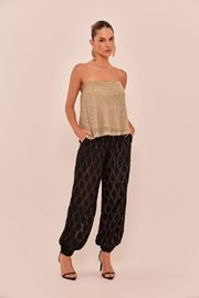 BLUSA PRIMAVERA EM LUREX DOURADO
