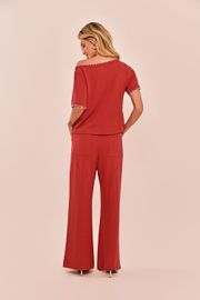 CALÇA RIVIERA MALHA VERMELHA