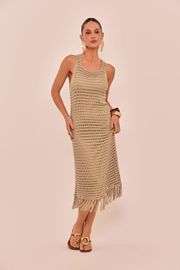 VESTIDO PILAR TRICOT CAQUÍ