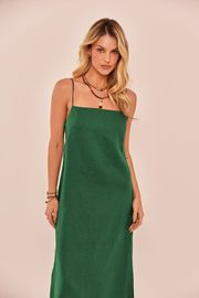 VESTIDO MARIA PURO LINHO VERDE