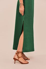VESTIDO MARIA PURO LINHO VERDE
