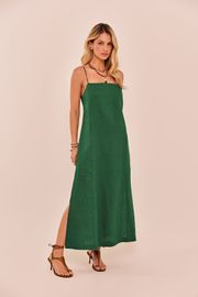 VESTIDO MARIA PURO LINHO VERDE