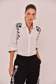 CAMISA SARDENHA OFF WHITE COM BORDADO