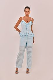 CALÇA MARIA ELISA  AZUL CLARO