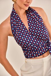 BLUSA ASTER MALHA ESTAMPADA