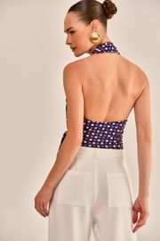 BLUSA ASTER MALHA ESTAMPADA