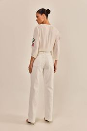 CALÇA LENE SARJA OFF WHITE
