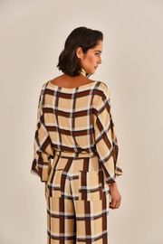 BLUSA BLAIR VISCOSE ESTAMPA XADREZ