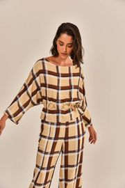 BLUSA BLAIR VISCOSE ESTAMPA XADREZ