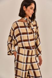 BLUSA BLAIR VISCOSE ESTAMPA XADREZ
