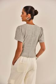 BLUSA BLANCA MALHA TWEED