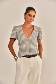 BLUSA BLANCA MALHA TWEED