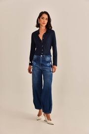 CALÇA JEANS ABBY BORDADO