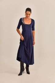 VESTIDO BRIGITE MALHA CREPONADA