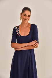 VESTIDO BRIGITE MALHA CREPONADA