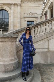 VESTIDO BABEL TULE ESTAMPA XADREZ