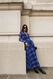 VESTIDO BABEL TULE ESTAMPA XADREZ