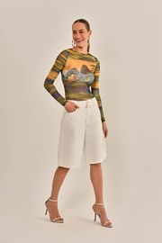 BLUSA COSME TULE ESTAMPADO