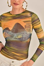 BLUSA COSME TULE ESTAMPADO