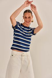CAMISETA AYLA VISCOSE LISTRADA