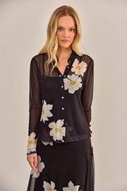 BLUSA AMETISTA TULE ESTAMPADO